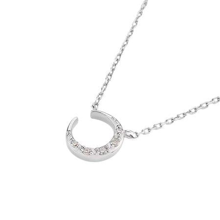 ヨンドシー 4℃ ネックレス シルバー 月 ムーン ダイヤモンド レディースの画像
