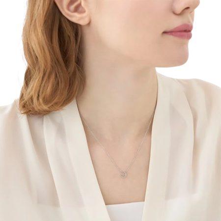 ヨンドシー 4℃ ネックレス シルバー 月 ムーン ダイヤモンド レディースの画像