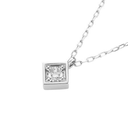 ヨンドシー 4℃ ネックレス プラチナ 一粒 シンプル ダイヤモンド レディースの画像