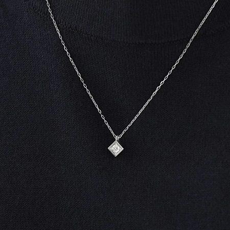 ヨンドシー 4℃ ネックレス プラチナ 一粒 シンプル ダイヤモンド レディースの画像