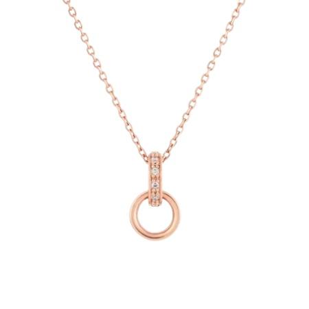 ヨンドシー 4℃ ネックレス シルバー ダブルループ キュービックジルコニア レディースの画像