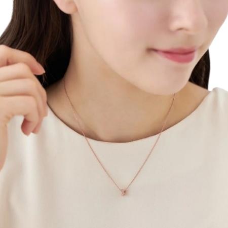 ヨンドシー 4℃ ネックレス シルバー ダブルループ キュービックジルコニア レディースの画像