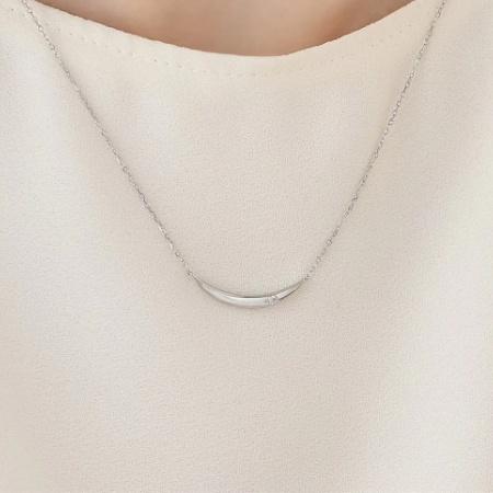 ヨンドシー 4℃ ネックレス シルバー ライン リバーシブル ダイヤモンド レディースの画像