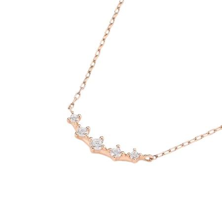 ヨンドシー 4℃ ネックレス K10ピンクゴールド ライン キュービックジルコニア レディース_1
