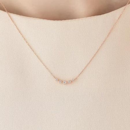 ヨンドシー 4℃ ネックレス K10ピンクゴールド ライン キュービックジルコニア レディース_4