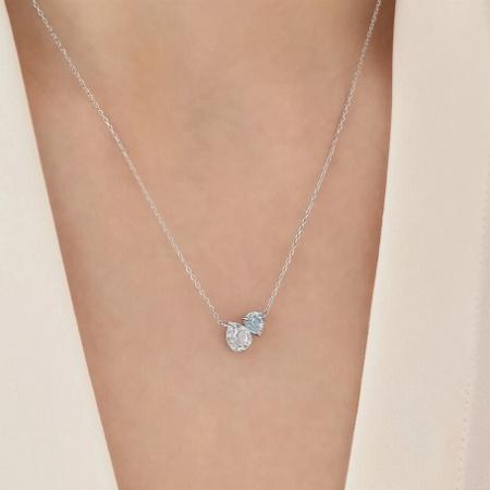 ヨンドシー 4℃ シルバー ネックレス ４℃ ANNIVERSARY クォーツ スカイブルートパーズ レディースの画像