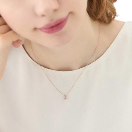 ヨンドシー 4℃ ネックレス K10ピンクゴールド 4月誕生石 限定 モルガナイト レディースの画像