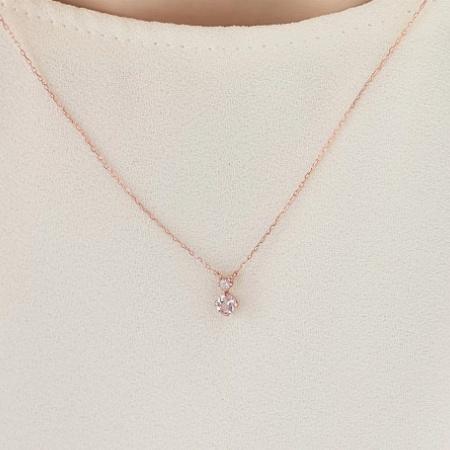 ヨンドシー 4℃ ネックレス K10ピンクゴールド 4月誕生石 限定 モルガナイト レディースの画像