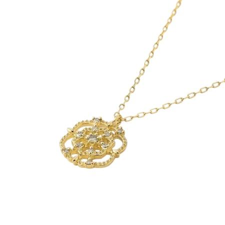 ヨンドシー 4℃ ネックレス K18イエローゴールド EAU DOUCE４℃ ダイヤモンド レディースの画像
