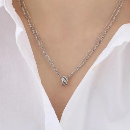 ヨンドシー 4℃ ネックレス シルバー Spring Summer Season 2way ホワイトトパーズ レディース_4