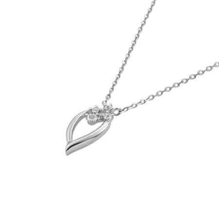 ヨンドシー 4℃ ネックレス K10ホワイトゴールド Spring Summer Season ホワイトトパーズ レディースの画像