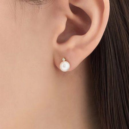 ヨンドシー 4℃ ピアス K18 イエローゴールド パール アコヤパール レディースの画像