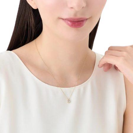ヨンドシー 4℃ ネックレス K14 イエローゴールド 1粒 ダイヤモンド レディースの画像