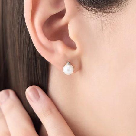 ヨンドシー 4℃ ピアス プラチナ パール アコヤパール ダイヤモンド レディースの画像