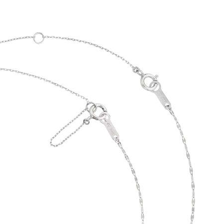 ヨンドシー 4℃ ネックレス シルバー スクエア チェーン ホワイトトパーズ レディースの画像