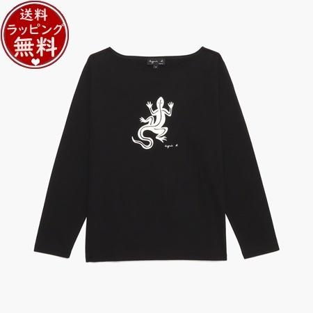アニエスべー agnes b Tシャツ コットンロングTシャツ ブラック Mサイズ｜clover-leaf