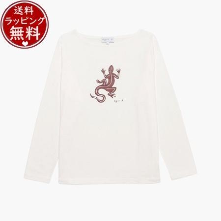 アニエスべー agnes b Tシャツ コットンロングTシャツ ホワイト Lサイズ｜clover-leaf