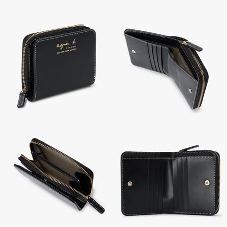 アニエスベー agnes b 財布 折財布 レザー 二つ折り ウォレットの画像