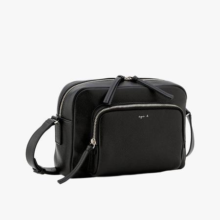 アニエスベー agnes b ショルダーバッグ レザー ラージ Angele ブラックの画像