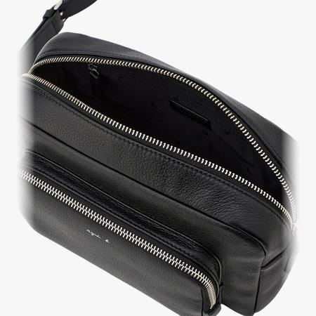 アニエスベー agnes b ショルダーバッグ レザー ラージ Angele ブラックの画像