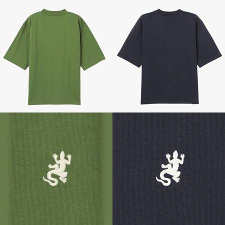 アニエスベー agnes b Tシャツ メンズ 刺繍 コットン 半袖 Lezard 綿