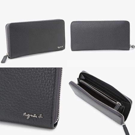 アニエスベー　定価28600円　本革レザーラウンドジップウォレット長財布ブラック agnes b.（アニエスベー） agnes b 財布 長財布 レザー ラウンドジップ
