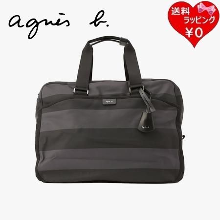 定価50000円 agnes b. ボーダー ボストンバッグ アニエスベー agnes b.（アニエスベー） agnes b ボストンバッグ ボーダー グレー