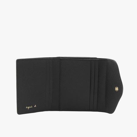 アニエスベー agnes b 財布 カードケース ミニ財布 レザー 三つ折りがま口 ミニ ウォレット ava ブラック | agnes b. | 03