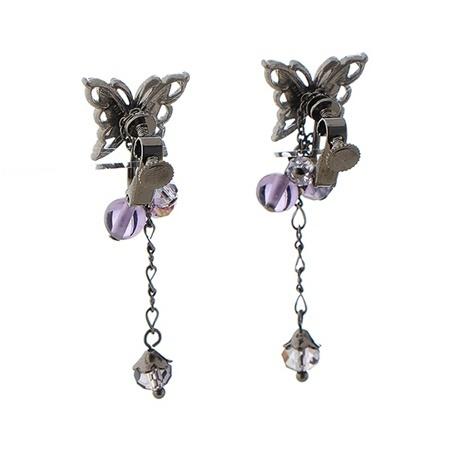 正規品 Annasui パープルミックス 2wayイヤリング 蝶モチーフ イヤリング アナスイ 新品 正規品 送料無料 プレゼント バッグ 財布 アナスイ レディースアクセサリー Brisol Pe