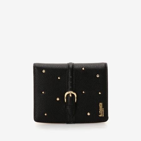 サマンサタバサ 折財布 ベルトスタッズ二つ折り財布 財布 帽子 ファッション小物 ブラック レディース