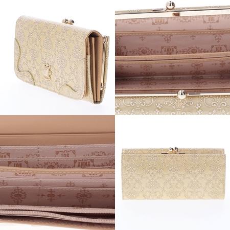 ANNA SUI（アナスイ） 長財布 ルーミー 口金フラップ長財布 ゴールド