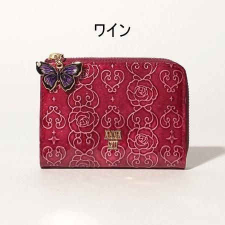 未使用♡ANNA SUI バラ柄 ケース　カードケース　キーホルダー 希少 ANNA SUI（アナスイ） マルチケース ローズハート コインケース カード