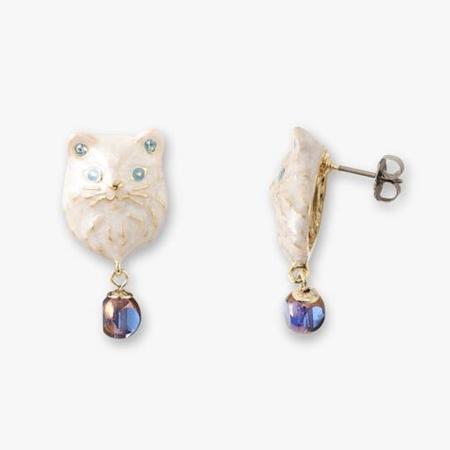 アナスイ ANNASUI ピアス ペルシャ猫モチーフピアス ホワイト 
