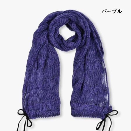 アナスイ ANNASUI マフラー ニットマフラー リボン付きセミストール 日本製 レディース_5