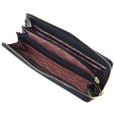 CLATHAS（クレイサス） 長財布 ワッフル Lファスナー ネイビー