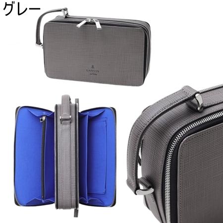【送料無料】【ラッピング無料】ランバン オン ブルー LANVIN en Bleu セカンドバッグ ゼブダ レザーポーチ ダブルファスナー_6