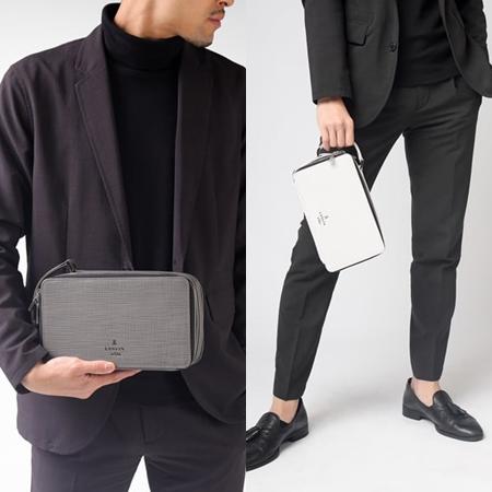 【送料無料】【ラッピング無料】ランバン オン ブルー LANVIN en Bleu セカンドバッグ ゼブダ レザーポーチ ダブルファスナー_9