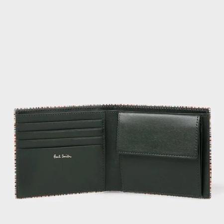 ポールスミス Paul Smith 折財布 マルチストライプエッジ 2つ折り財布 グリーン｜clover-leaf｜02