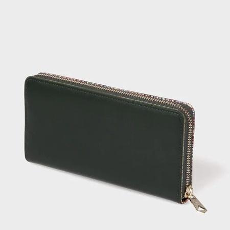 ポールスミス Paul Smith 長財布 マルチストライプエッジ ラウンドジップ長財布 グリーン