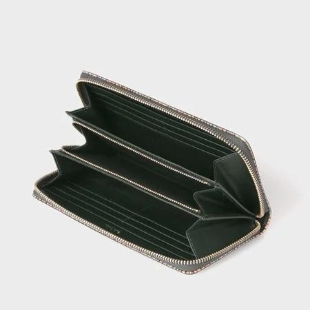 ポールスミス Paul Smith 長財布 マルチストライプエッジ ラウンドジップ長財布 グリーン