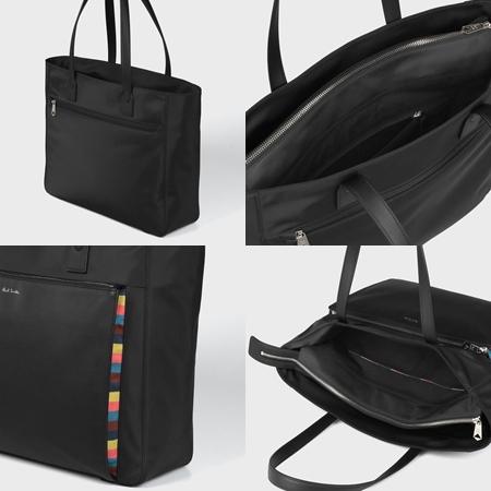 ポールスミス ストライプ　ナイロン　トートバッグ　ライトウェイト Paul Smith｜ナイロンブライトストライプトリム トートバッグ