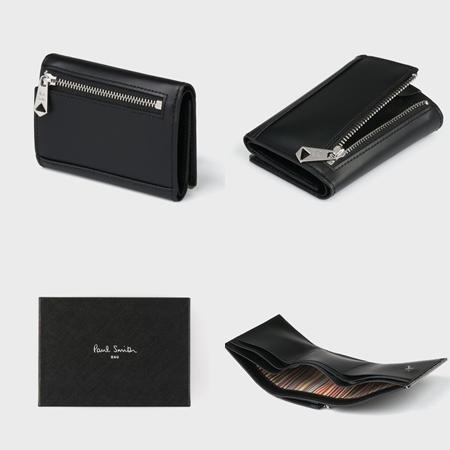 Paul Smith（ポール・スミス） 財布 折財布 メタルシャドーストライプ