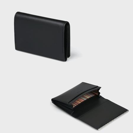 Paul Smith 新品　シャドーストライプエンボス 名刺入れ 黒　完売品 Paul Smith（ポール・スミス） 名刺入れ カードケース メタルシャドー