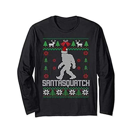 最適な価格 Santasquatch Christmas Shirt送料無料 Sleeve Long Sweater Ugly その他アウトドアウエア