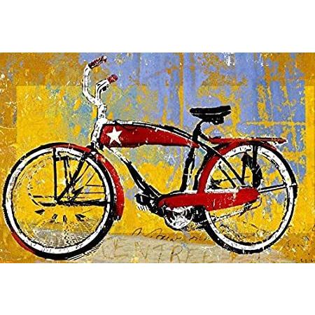 2021人気No.1の Feeling Art-Print-ON-Paper-Red-Bike-with-Star-Thetford,-Daryl-Conte送料無料 home at 携帯トイレ