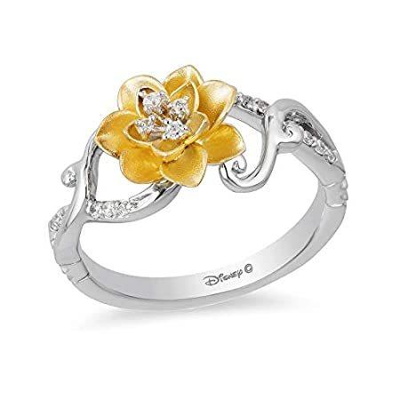 Jewelili Enchanted スターリングシルバーと10kイエローゴールド ディズニー ファインジュエリー スターリングシルバーと10kイエローゴールド 1 10cttw ティアナ ファインジュエリー 1 10cttw ウォー送料無料 B013llrq クローバーヤフー店 安い 商品 の