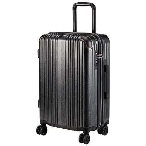 [ワイズリー] スーツケース 超軽量 ショック吸収・ストッパー機能双輪キャスター 抗菌防臭 TSAロック マチ拡張 約52〜58L 1 cm カーボン