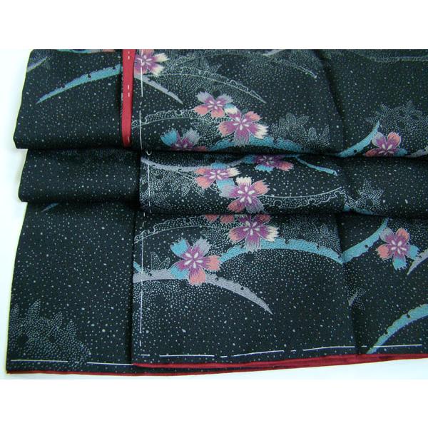 洗える着物 しつけ糸付き 未使用 ロング丈 水玉霞 叩き染め 露芝 花弁 