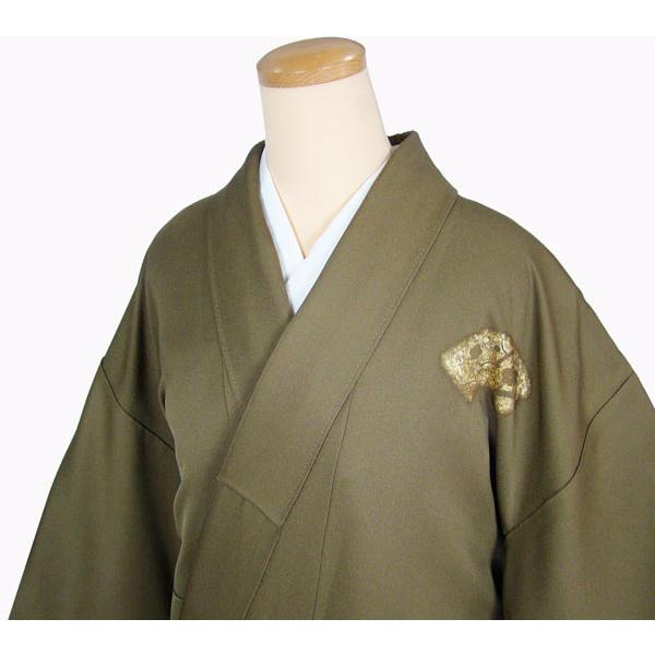 附下げ訪問着 袷 竹屋町刺繍 扇面 押し箔 鶴 梅 松 霞金蒔き Sサイズ 