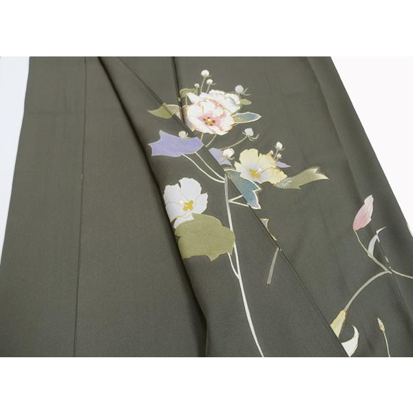 訪問着 未使用 丹後縮緬 百合の花 金糸色糸刺繍 手加工 袷 正絹 10397 